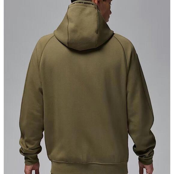$110 Air Jordan Dri-Fit Sport Hoop Fleece Zip Hoodie Size Small Men Olive FV8602 - Picture 2 of 7